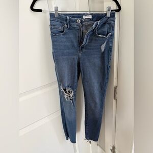 Good American Ripped Blue Skinny Jeans